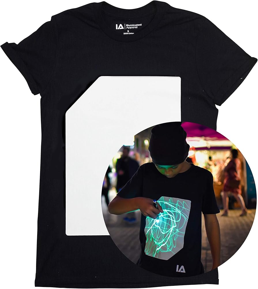 Orignial Interactive Glow in The Dark T-Shirt - Fun for Birthday Parties & Festivals