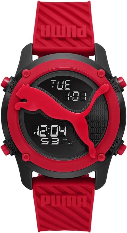 PUMA Men's Watch, Digital Watch for Men with Alarm, Lap Counter, and Timer