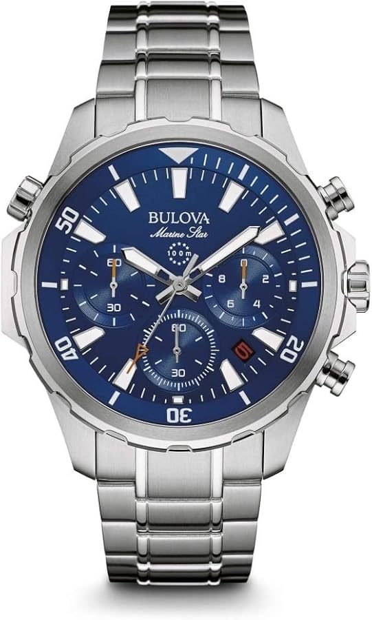 Bulova Men's Chronograph Quartz Watch with Stainless Steel Strap 96B256, Blue, Bracelet