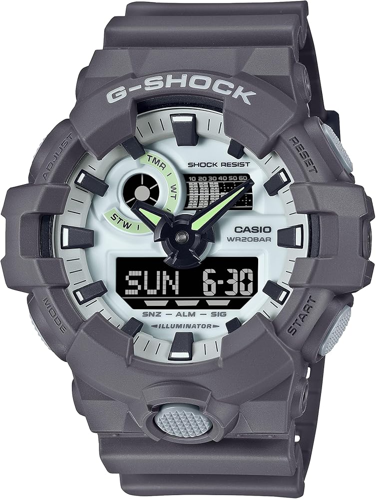 G-Shock Casio GA700HD-8A Glowing Luminescent Dial Analog Digital Gray Watch, Grey