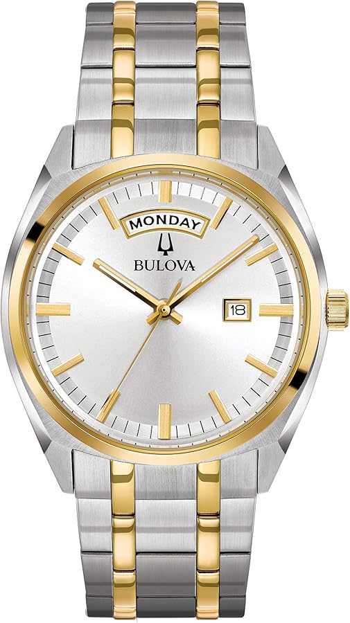 Bulova Men's Classic Surveyor 2-Hand Day/Date Quartz Watch, Luminous Hands, 39mm