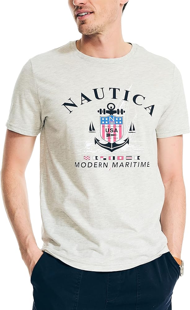 Nautica Men's Sustainably Crafted Modern Maritime Graphic T-Shirt