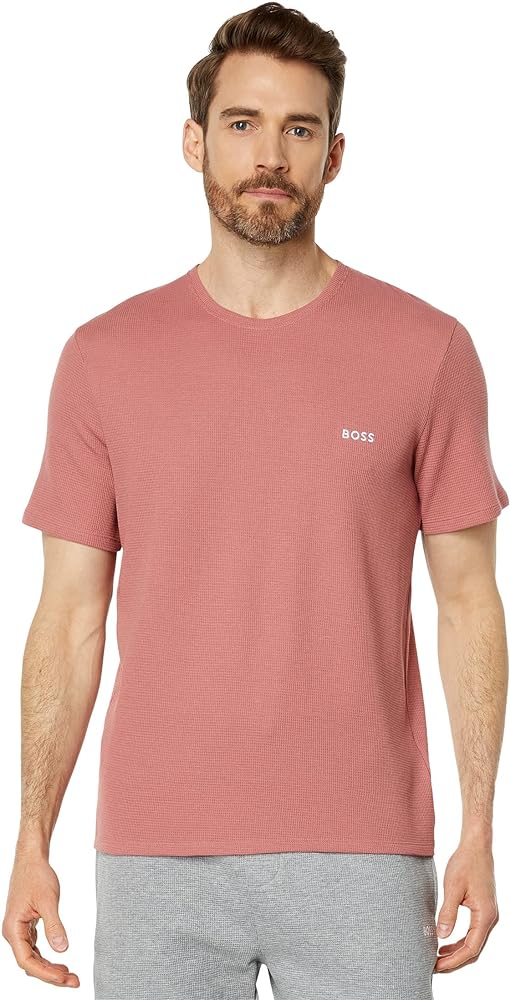 BOSS Men's Waffle Contrast Logo Short-Sleeve T-Shirt