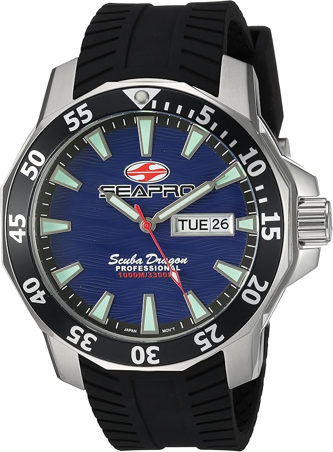 Seapro Men's SP8316 Scuba Dragon Diver LTD Analog Display Quartz Black Watch