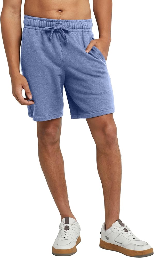 Hanes Originals Mens Fleece Sweat 8 Shorts, 2XL, Deep Forte Blue Heather