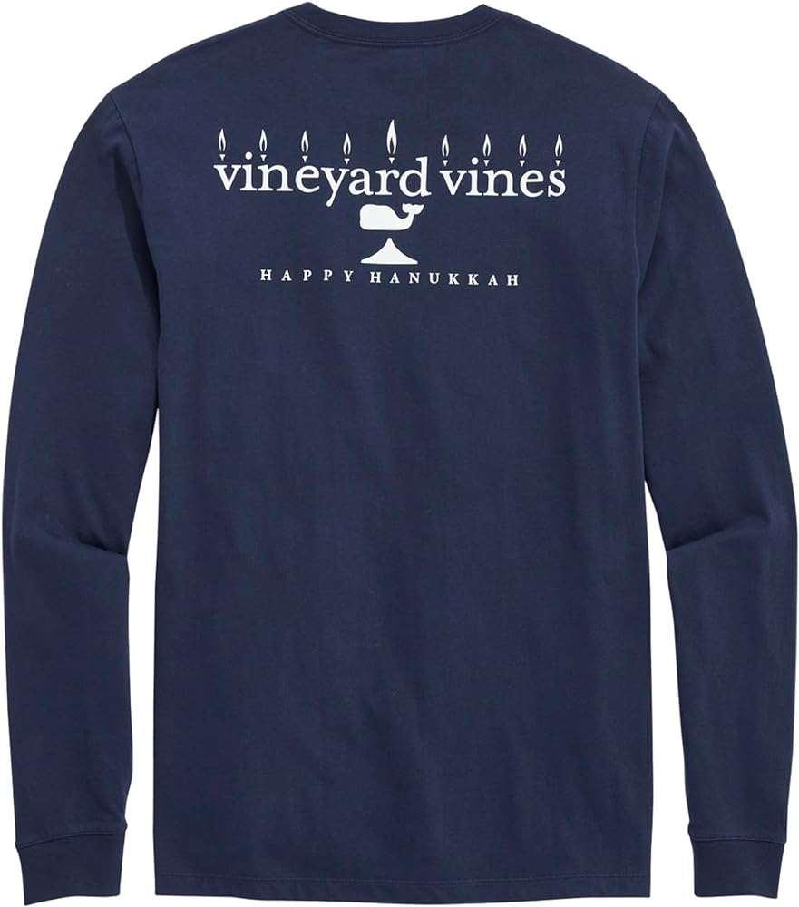 vineyard vines Men's Happy Hanukkah Long-sleeve Tee