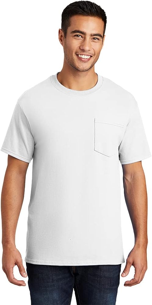 Port & Company Tall Essential Pocket Tee White