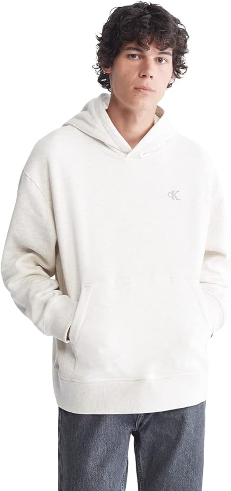 Calvin Klein Men's Relaxed Fit Monogram Logo Fleece Hoodie