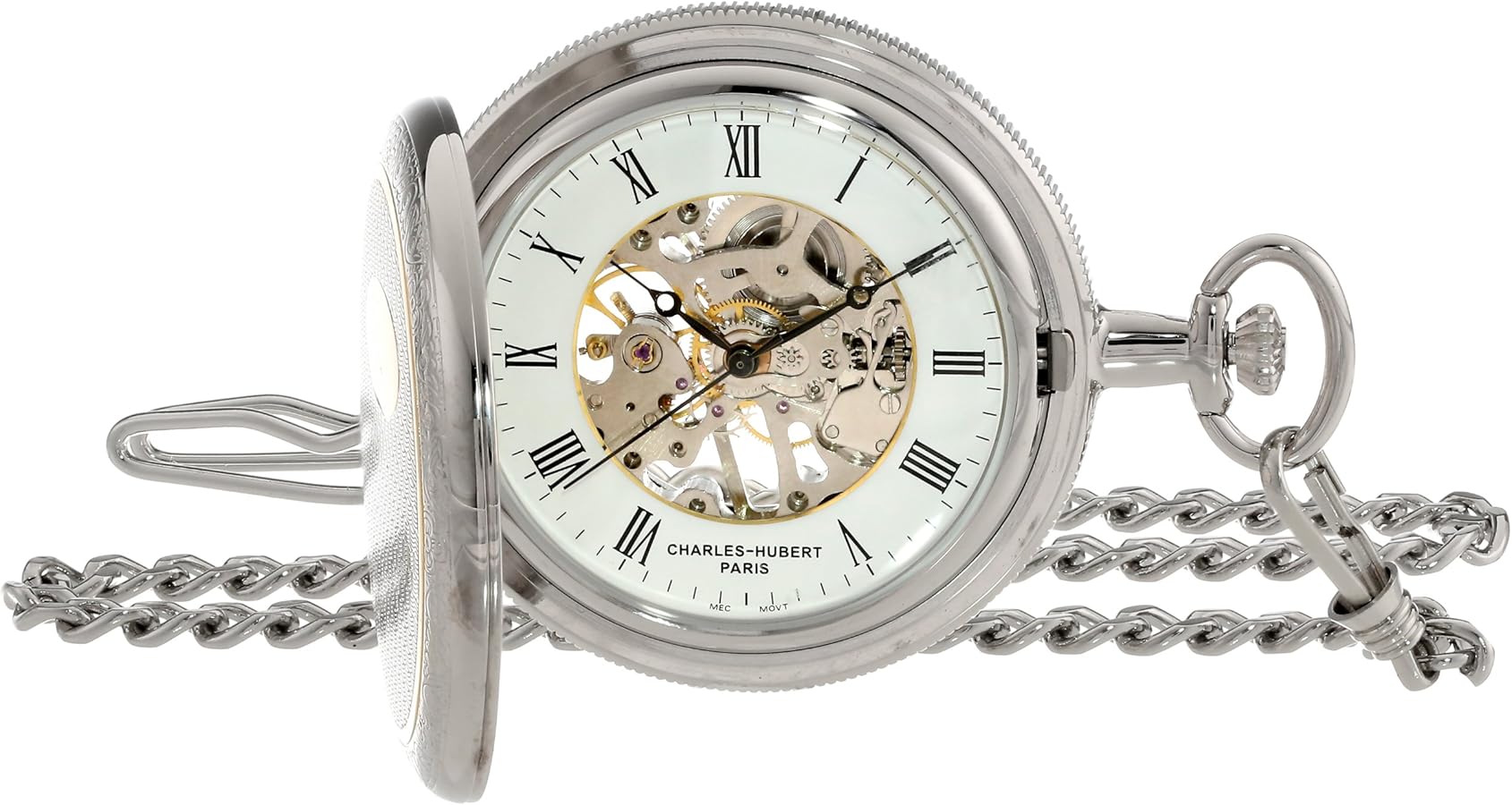 Charles Hubert 3860 Two-Tone Mechanical Pocket Watch