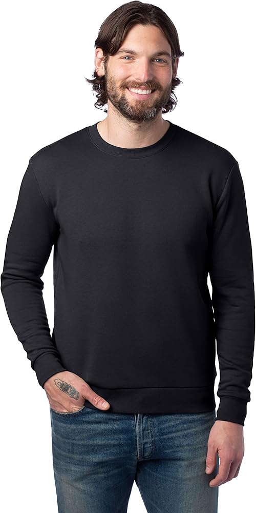 Alternative Men's Sweatshirt, Eco-Cozy Pullover Lightweight Fleece Crewneck