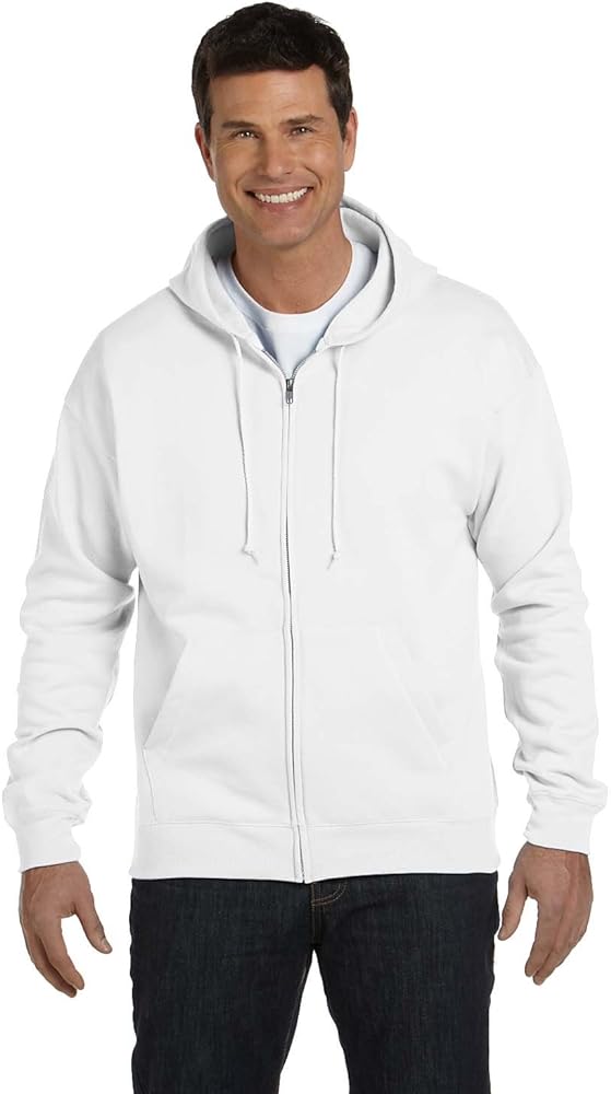 Hanes ComfortBlend EcoSmart Full Zip Hoodie White