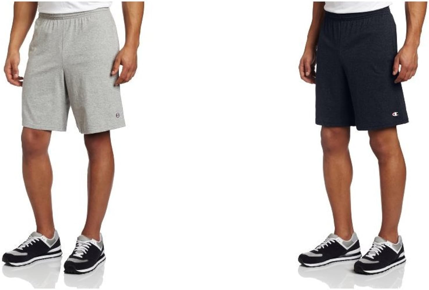 Champion 2 Pack Jersey Short with Pockets, Oxford Grey/Navy, X-Large/X-Large