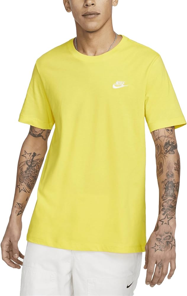 Nike Sportswear Club T-Shirts (Opti Yellow, AR4997-732) Size X-Large