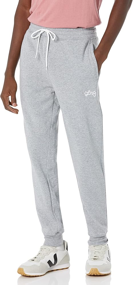 LRG Men's Script Logo Drawstring Waist Active Jogger Sweatpants with Pockets