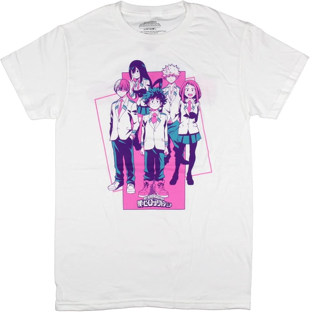 My Hero Academia Mens' UA High Academy Pastel Group Character Photo T-Shirt