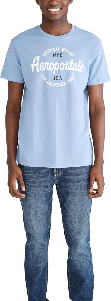 AEROPOSTALE Men's Circle Script Short Sleeve Tee