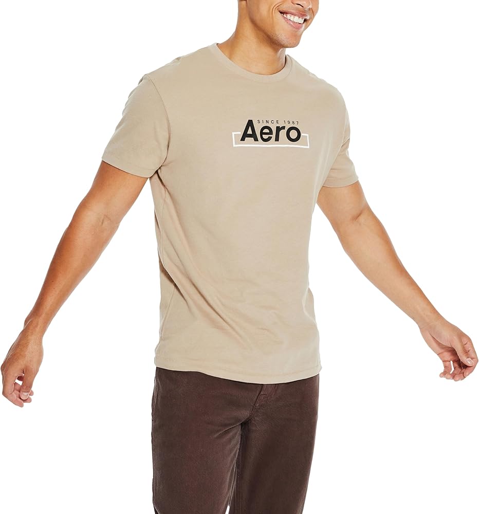 AEROPOSTALE Men's Box Logo Short Sleeve Tee