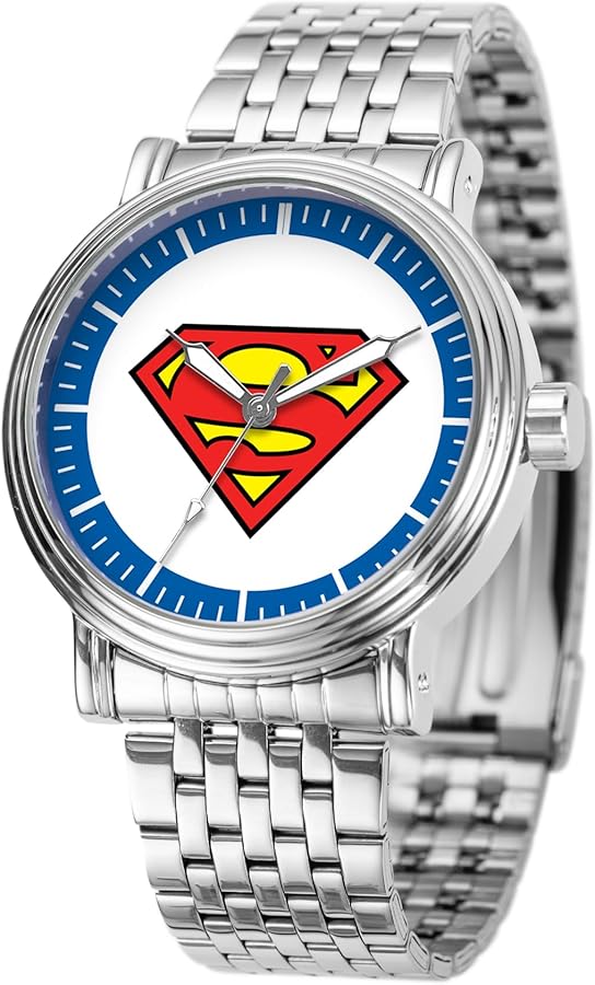 Warner Brothers Superman Adult Vintage Watch, Classic DC Comics Analog Quartz Watch