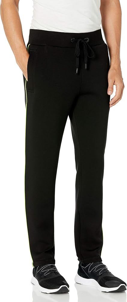 True Religion Men's Neon Stripe Straight Leg Jogger Sweatpant