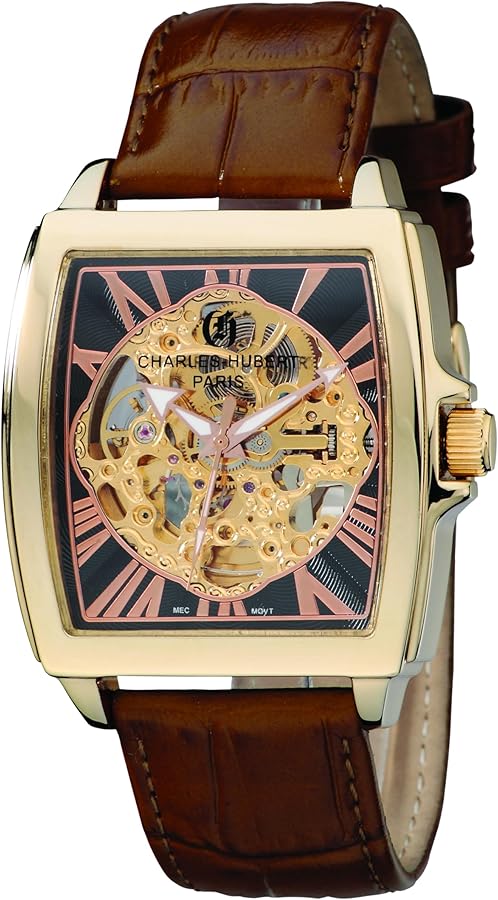 Charles-Hubert, Paris Men's 3888-A Premium Collection Gold-Plated Stainless Steel Automatic Watch