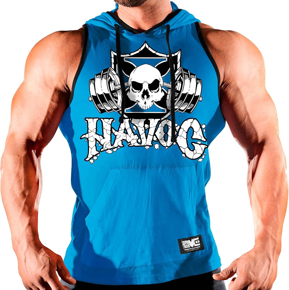 Men's Workout (Havoc Rough Barbell) Gym Hooded Tank Top