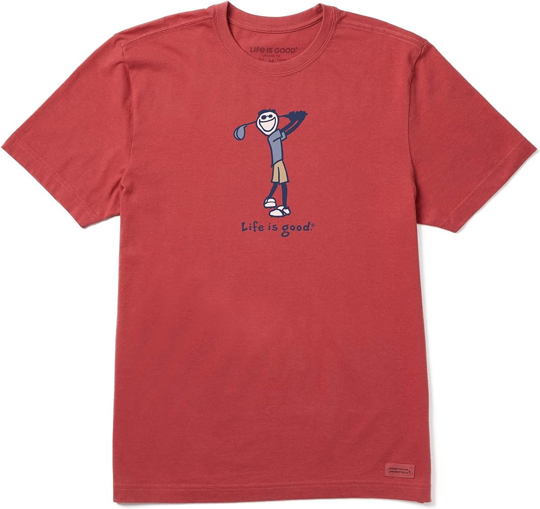 Life is Good Men's Crusher T, Short Sleeve Cotton Graphic Tee Shirt, Golf Jake