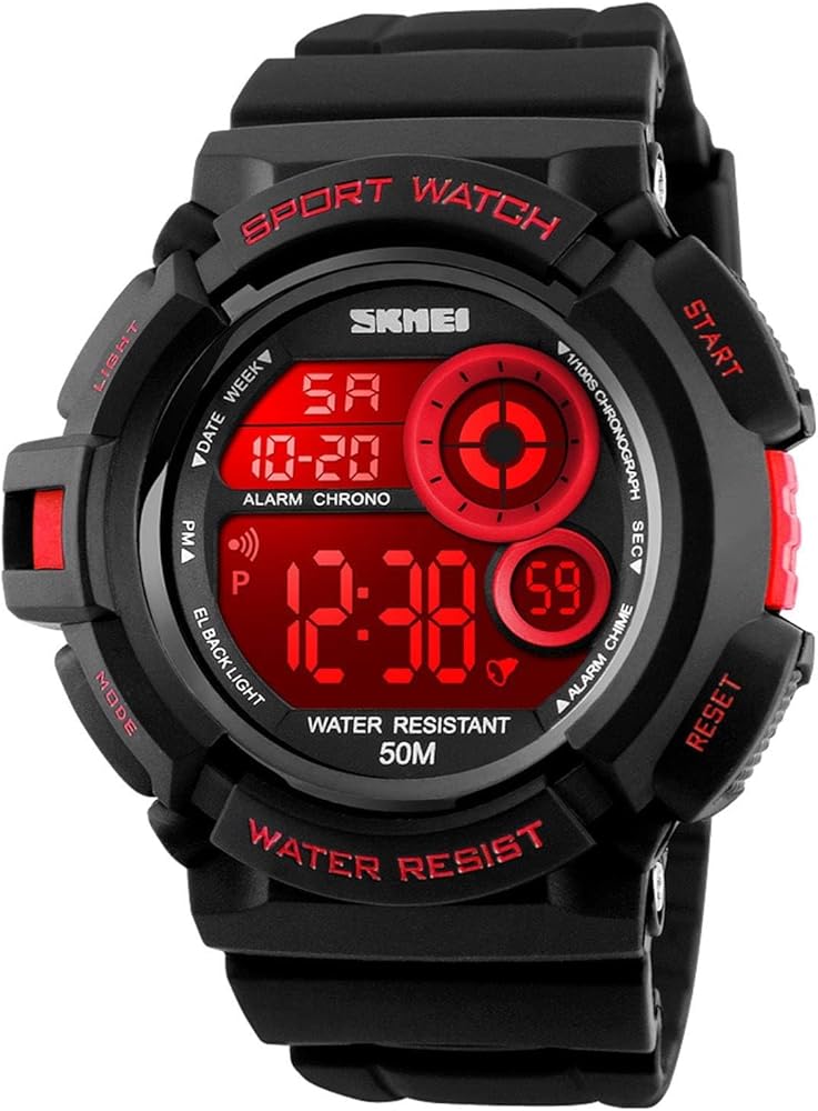 Men Sport Digital Watch 7 Colors LED Light Outdoor Military Watches Chronograph Alarm Clock Wristwatch