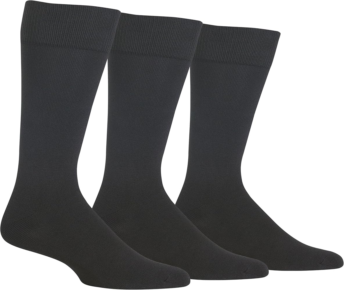 Chaps Men's Super Soft Dress Crew Socks-3 Pair Pack-Patterns and Textures