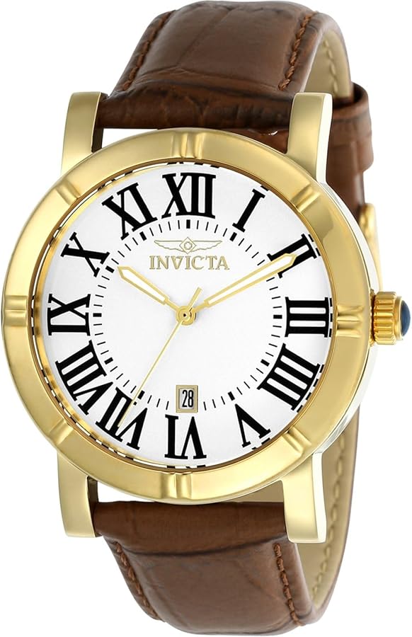 Invicta Men's 13971 Specialty Silver Dial Brown Leather Watch