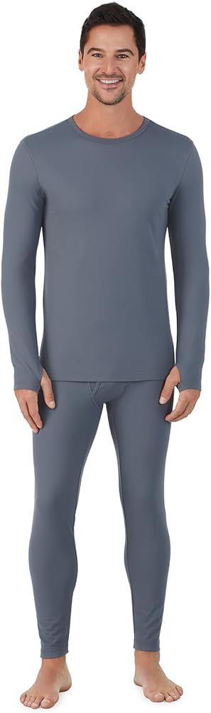 Cuddl Duds Mens Thermal Underwear - Heavyweight Base Layer 2-Piece Set - Cozy Moisture-Wicking Long Johns - Winter Clothing