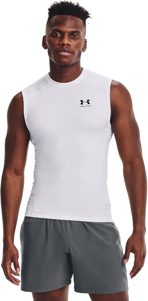 Under Armour - Mens Hg Armour Comp Sl Tank Top, Color White (100), Size: Medium x Tall