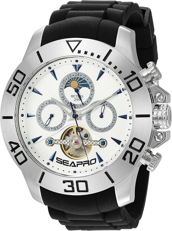 Seapro Men's SP5121 Montecillo Analog Display Automatic Self Wind Black Watch