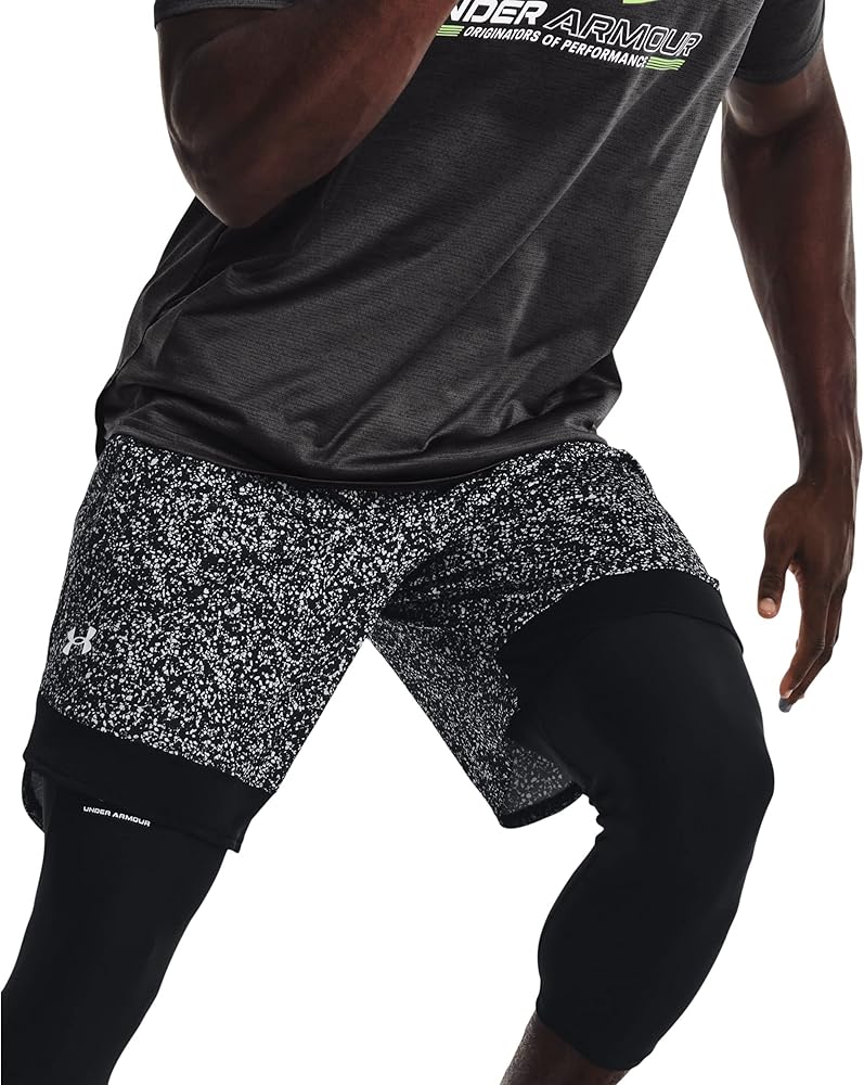 Under Armour Mens 9" Train Printed Shorts Loose Fit (as1, Alpha, xx_l, Regular, Regular) Black/White