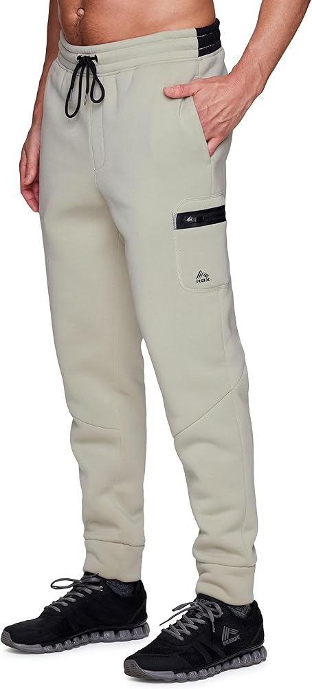 RBX Active Men's Athletic Fleece Lined Tapered Jogger Sweatpant with Pocket