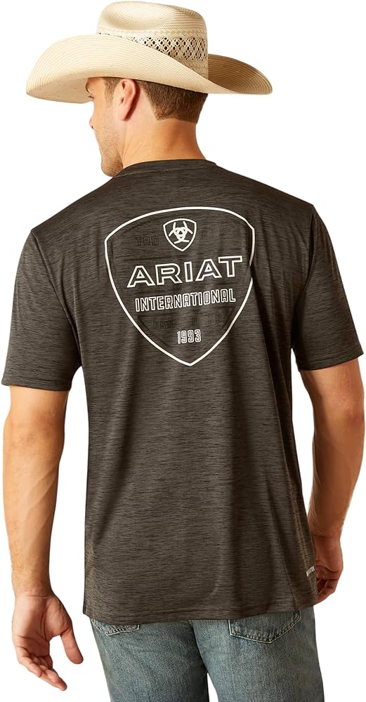 Ariat Men's Charger Crestline T-Shirt, Charcoal, XX-Large