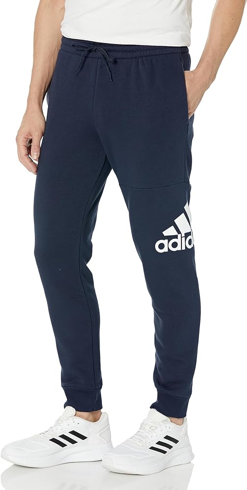 adidas Men's Essentials Fleece Tapered Cuffed Big Logo Pants