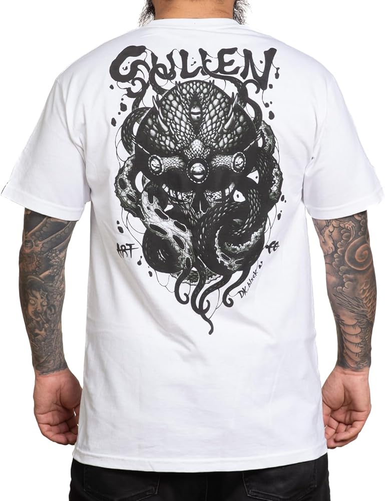 Sullen Men's Blxck Octopus Summer Days Drop Tattoo Lifestyle Graphic Standard Short Sleeve Tee White