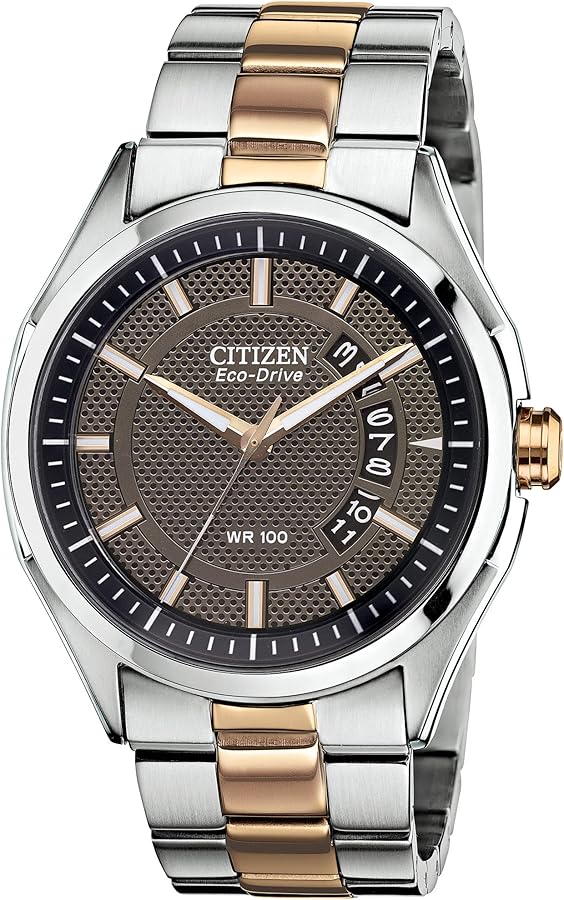 Citizen Eco-Drive Weekender Quartz Mens Watch, Stainless Steel, Two-Tone (Model: AW1146-55H)