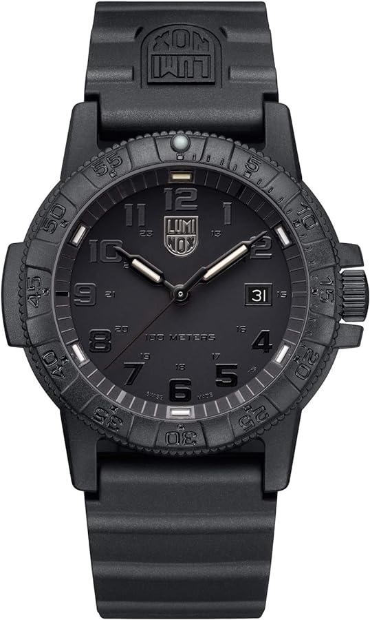 Luminox Leatherback SEA Turtle Giant Blackout XS.0321.BO.L Mens Watch 44mm - Military Watch in Black Date Function 100m Water Resistant