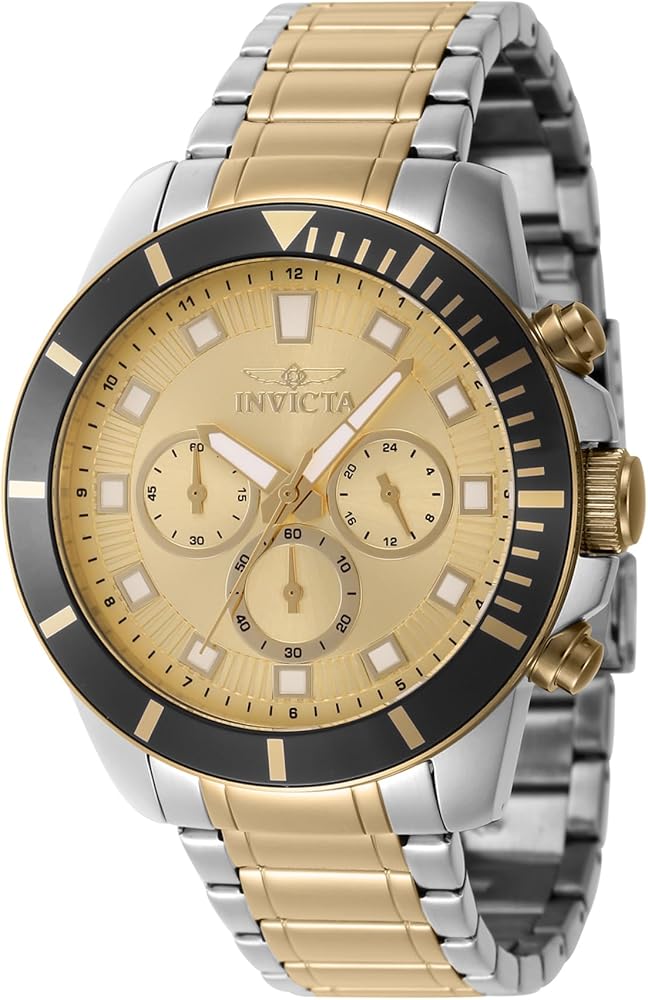 Invicta Men's 46049 Pro Diver Quartz Chronograph Gold Dial Watch