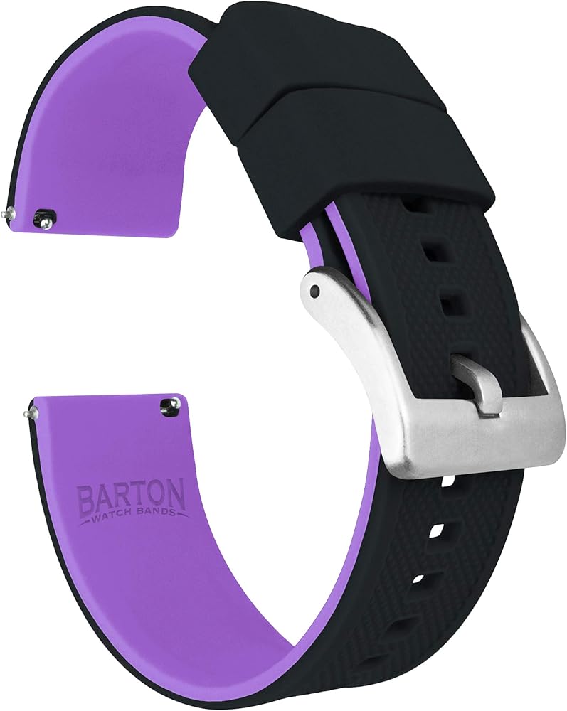 BARTON Elite Silicone Watch Bands - Gold Buckle Quick Release - Choose Color - 18mm, 19mm, 20mm, 21mm, 22mm, 23mm & 24mm Watch Straps