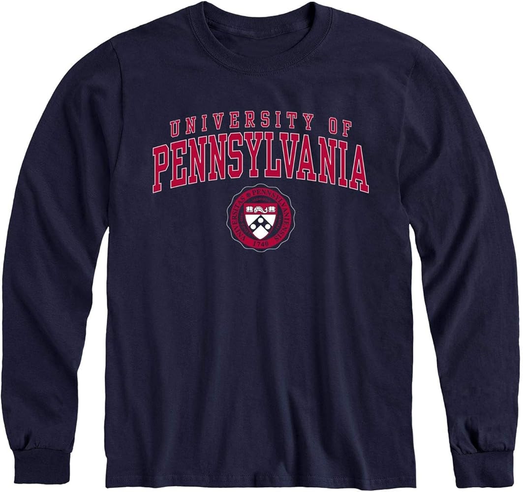 Cotton Long Sleeve T-Shirt with Crest Logo School Color, Unisex