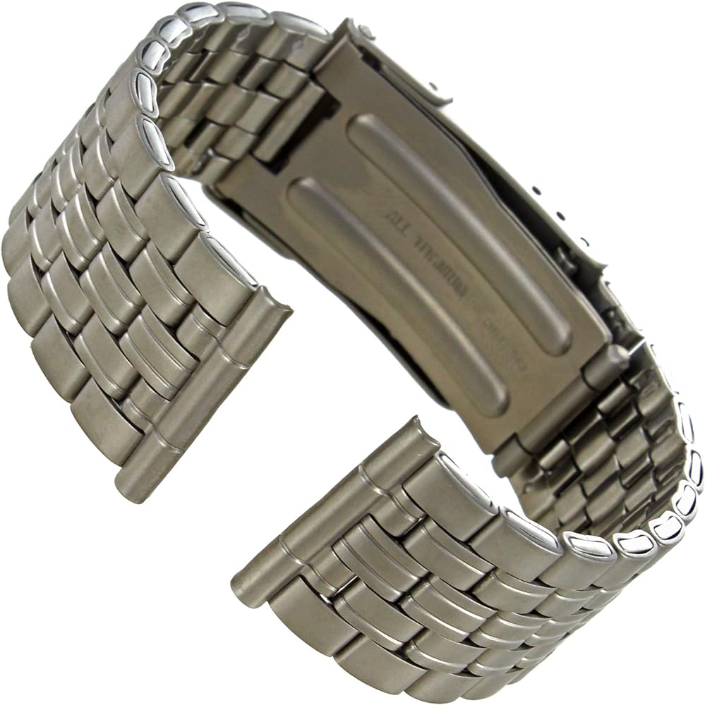 20mm Hirsch Titanium Security Fold Over Clasp Straight End Men's Watch Band 50200