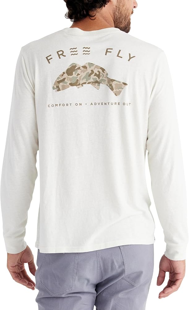 Free Fly Redfish Camo Long Sleeve Fishing Shirt for Men - Soft Comfortable Fishing Tees - Boating, Sailing, Fishing T Shirts