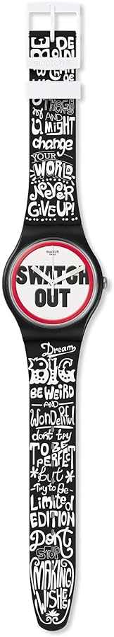 Swatch Unisex Adult Analogue Quartz Watch with Silicone Strap SUOB160, Multicolour, Bracelet