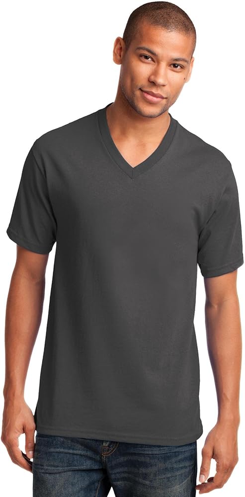 Port & Company Men's 54 oz 100% Cotton V Neck T Shirt