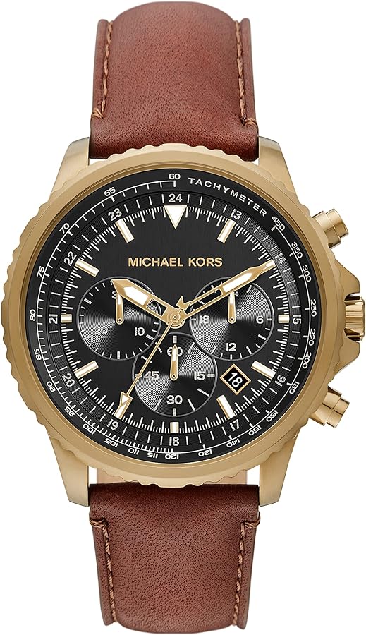 Michael Kors Cortlandt Men's Watch, Stainless Steel Chronograph Watch for Men with Steel or Leather Band