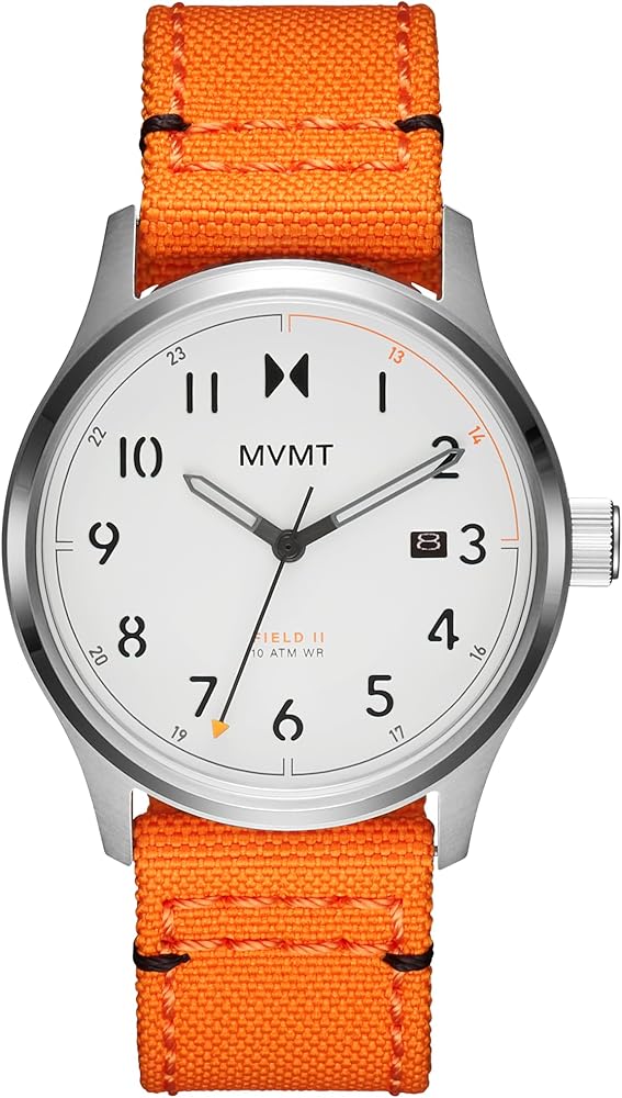 MVMT Field 3H Timepieces for Men - Stainless Steel - Water Resistant 10 ATM/100 Meters - Sporty to Casual - 41mm