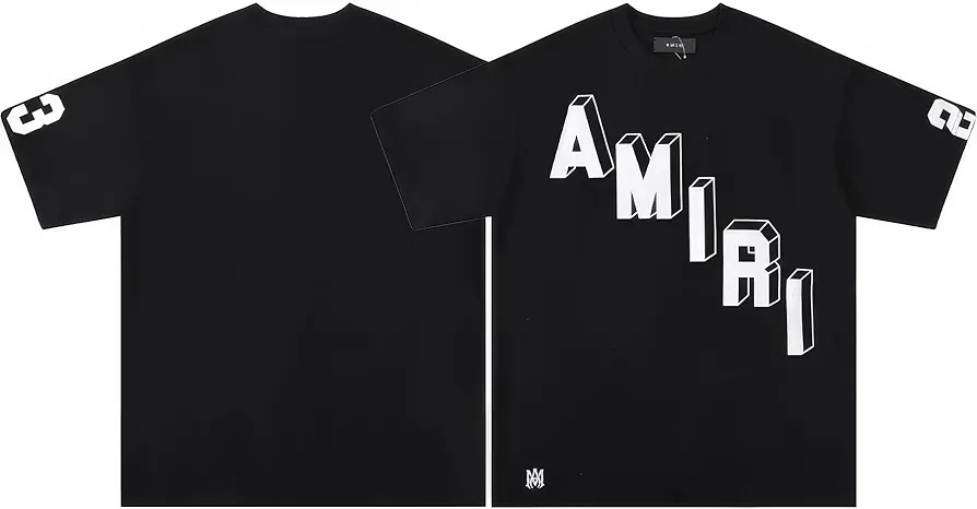 Youth & Adult Am Letter Design IRI Printed for Men and Women T-Shirt Crew Neck Vintage Oversized Tee T Shirt, Cotton Tee Top for Mans Medium