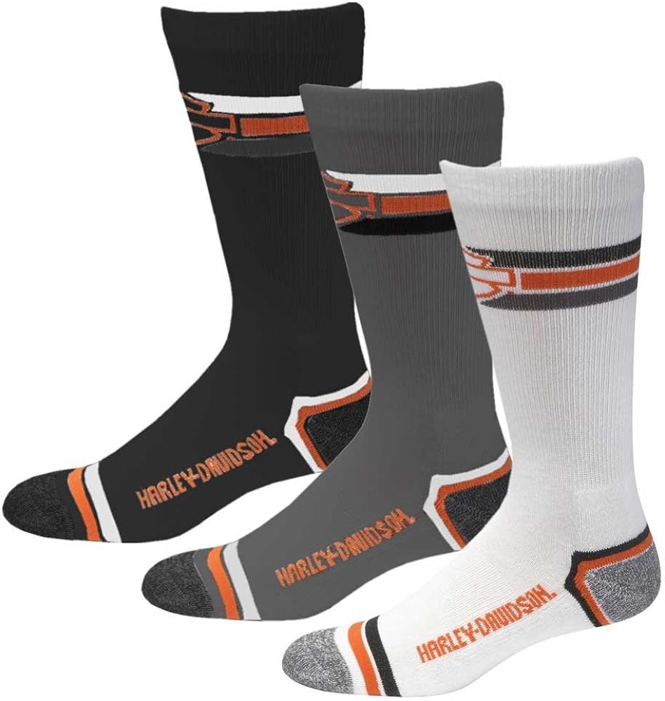 Harley-Davidson Wolverine Men's 3 Pack Retro Rider Wicking Socks D99218870-990